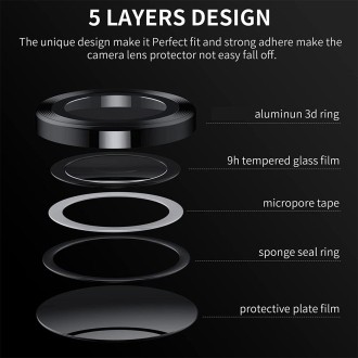 For Samsung Galaxy Z Flip4 / W23 Flip ENKAY Hat-Prince 9H Rear Camera Lens Aluminium Alloy Tempered Glass Film(Black)