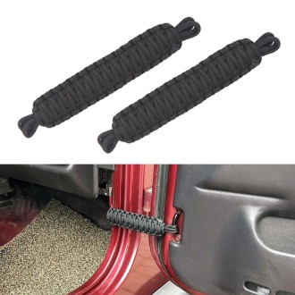 Car Door Limit Braided Rope Strap for Jeep Wrangler (Black)