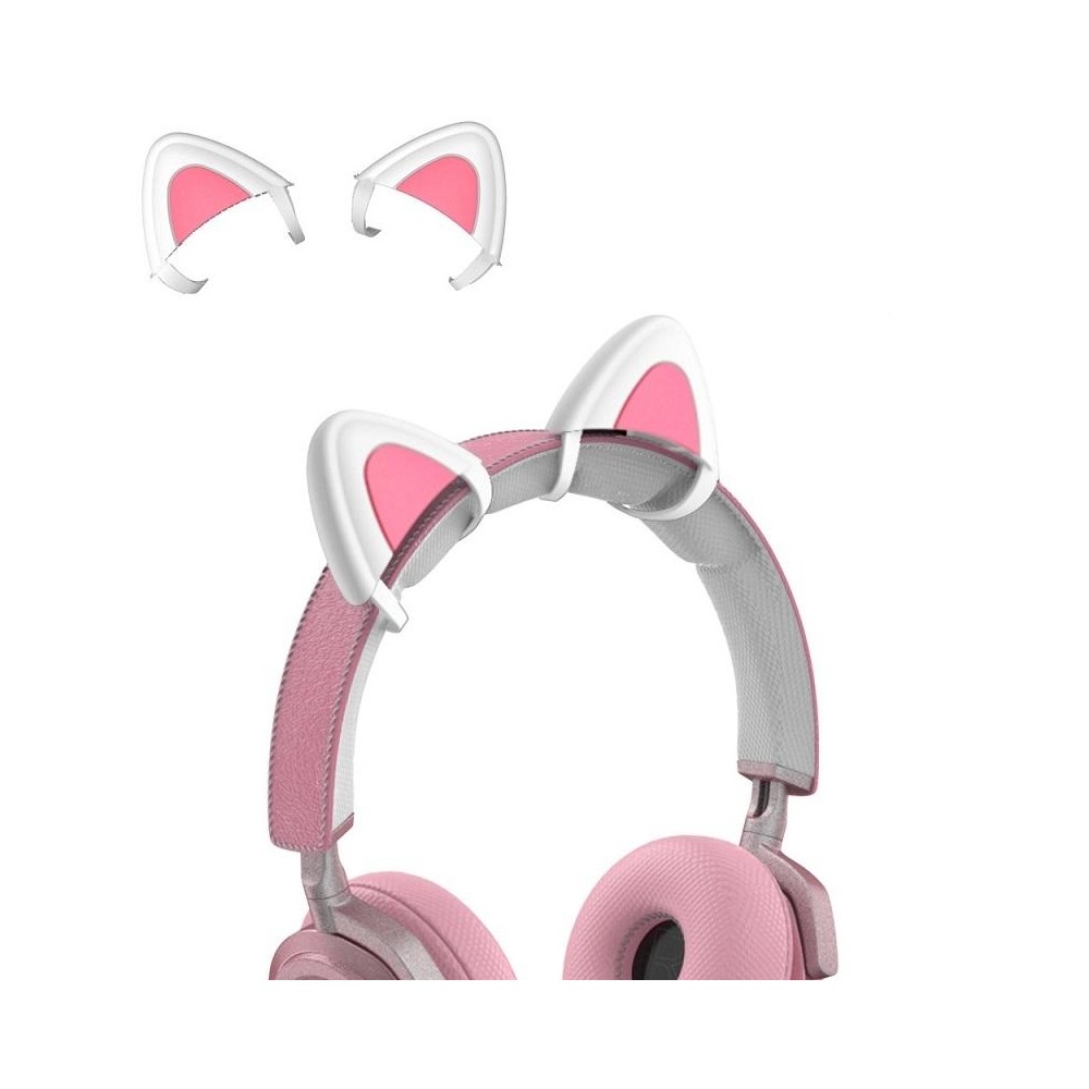 T6 Cute Cat Ear Decoration for Headphones(White)