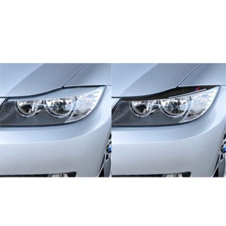 1 Pair Three Color Carbon Fiber Car Lamp Eyebrow Decorative Sticker for BMW E90 / 318i / 320i / 325i 2009-2012