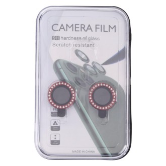 For iPhone 12 / 12 mini / 11 9H Point Drill Camera Lens Protector Circle(Red)