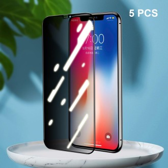 5 PCS ENKAY Hat-Prince Full Coverage 28 Degree Privacy Screen Protector Anti-spy Tempered Glass Film For iPhone 11 Pro Max