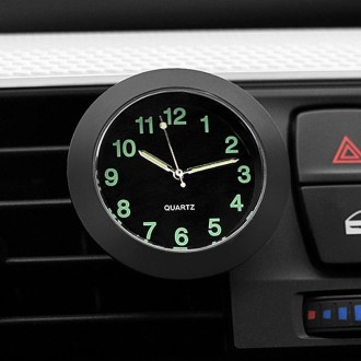 Car Clock Night Light Electronic Clock Car Decoration Quartz(Black Border)