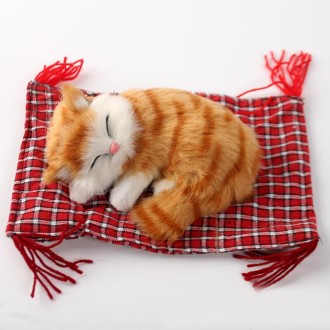 Lovely Simulation Animal Doll Plush Sleeping Cats Toy Cat Mat Doll Decorations Stuffed Toys Car Decoration Crafts, Mat Size: 19*