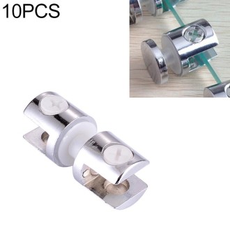 10 PCS Zinc Alloy Bright Fixed Bracket Connection 12mm Cylindrical Double-sided Glass Fixing Clamp