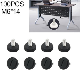 100 PCS Adjustable Foot Pad Furniture Screw Support Stub, M6x14