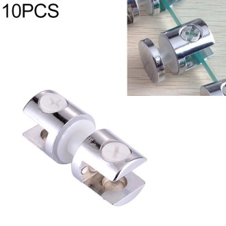 10 PCS Zinc Alloy Bright Fixed Bracket Connection 10mm Cylindrical Double-sided Glass Fixing Clamp