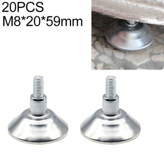 20 PCS Horn Shaped Adjustable Foot Pad, M8 (Wire Length) 20-59mm Bottom