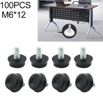 100 PCS Adjustable Foot Pad Furniture Screw Support Stub, M6x12