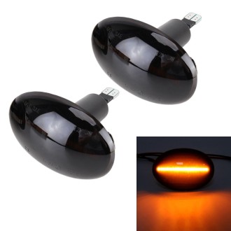 2 PCS DC12V / 3W Car LED Dynamic Blinker Side Lights Flowing Water Turn Signal Light for BMW Mini Cooper, Amber Light(Black)