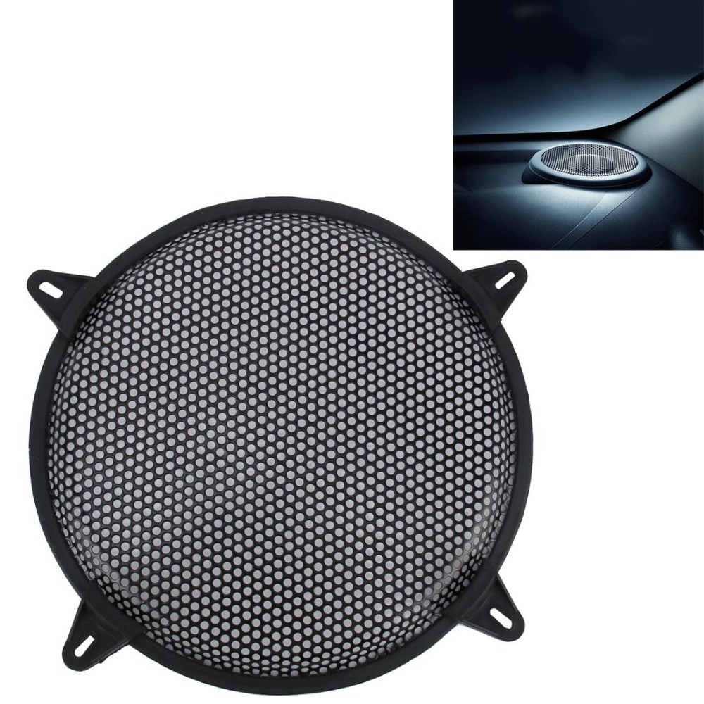 12 inch Car Auto Metal Mesh Black Round Hole Subwoofer Loudspeaker Protective Cover Mask Kit with Fixed Holder