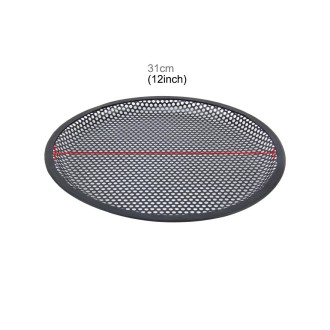 12 inch Car Auto Metal Mesh Black Round Hole Subwoofer Loudspeaker Protective Cover Mask Kit with Fixed Holder