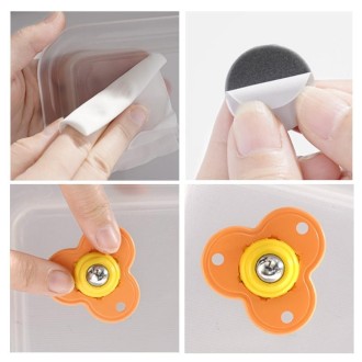 Stainless Steel Stickable Universal Pulley, Size: Pearle Bag 4PCS/Pack(Lemon Yellow)