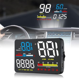 D5000 OBD2 5 inch Vehicle-mounted Head Up Display Security System, Support Car Speed / Engine Revolving Speed Display / Water Te