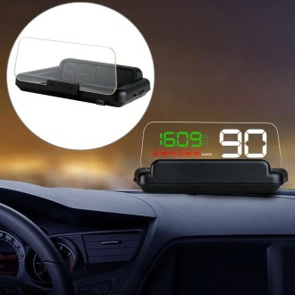 C500 Car HUD Virtual HD Projection Head-up Display, With Adjustable Reflection Board, Speed & RPM & Water Temperature & Oil Cons