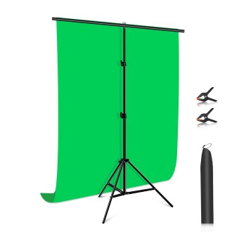 PULUZ 1x2m T-Shape Photo Studio Background Support Stand Backdrop Crossbar Bracket Kit with Clips(Green)