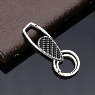 Car Carbon Fiber Key Ring Bright Style Keychain