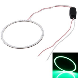 90mm 5W 180LM Angel Eyes Circles Car Headlight COB LED Lights for Vehicles, DC 12-24V (Green Light)