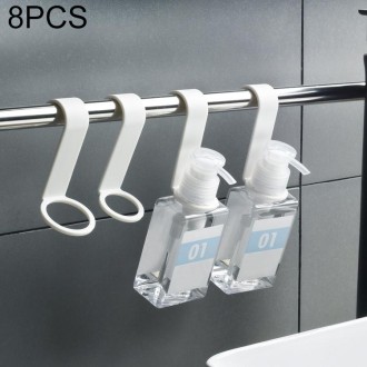 8 PCS/Set Creative Bottle Auxiliary Hook Kitchen Bathroom Hook Shower Gel Hook(White)