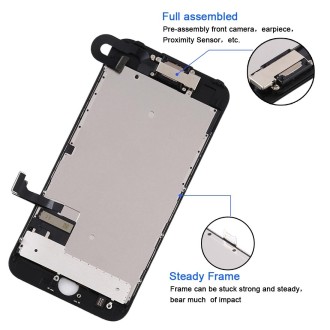 TFT LCD Screen for iPhone 7 with Digitizer Full Assembly include Front Camera (Black)