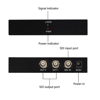 1 In 2 Out SD-SDI / HD-SDI / 3G-SDI Distribution Amplifier Video SDI Splitter(US Plug)