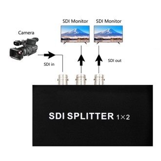 1 In 2 Out SD-SDI / HD-SDI / 3G-SDI Distribution Amplifier Video SDI Splitter(US Plug)