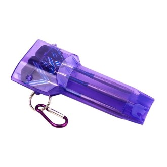 Sports Portable Dart Box Plastic Transparent Container Storage Darts Case with Key Buckle(Purple)