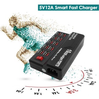 100-240V USB Interface Smart Fast Charge Digital Electronic Charger Multifunctional Charger, US Plug, Style:10 Ports