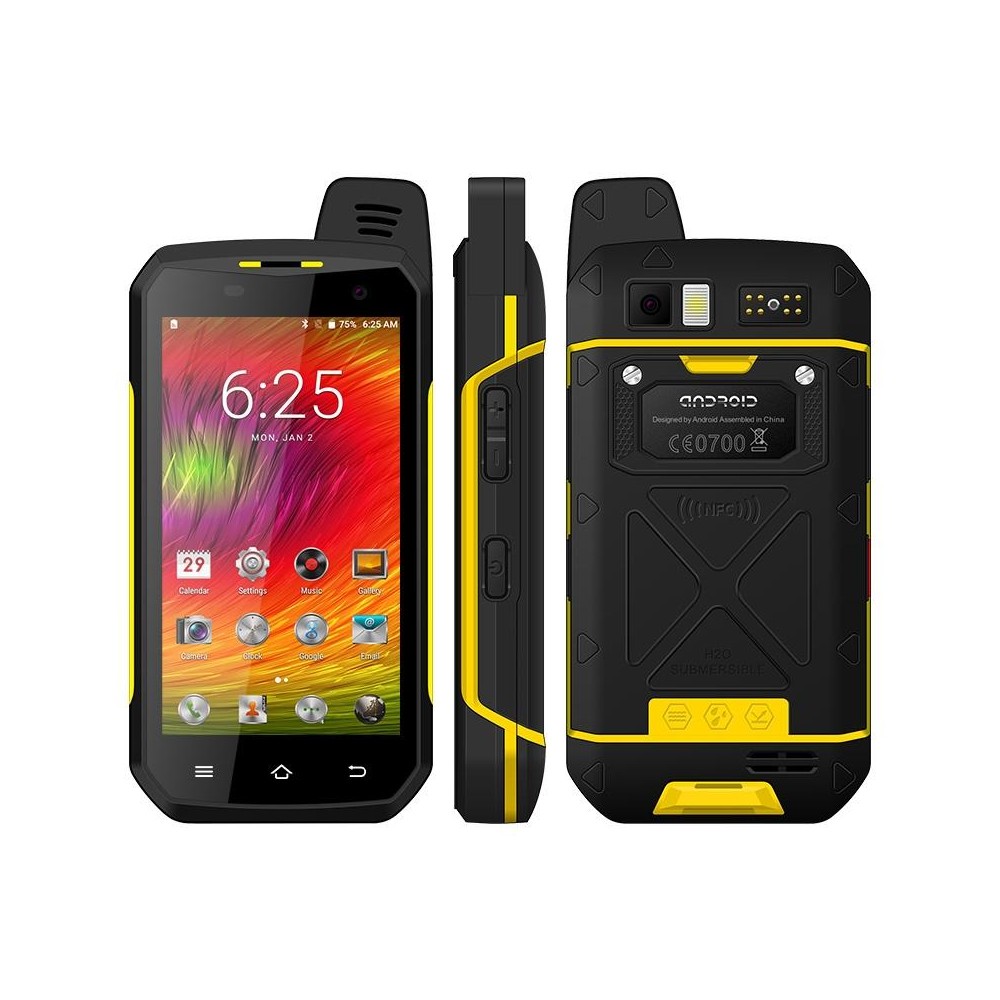 UNIWA B6000 PTT Walkie Talkie Rugged Phone, 2GB+16GB, IP68 Waterproof Dustproof Shockproof, 5000mAh Battery, 4.7 inch Android 9.