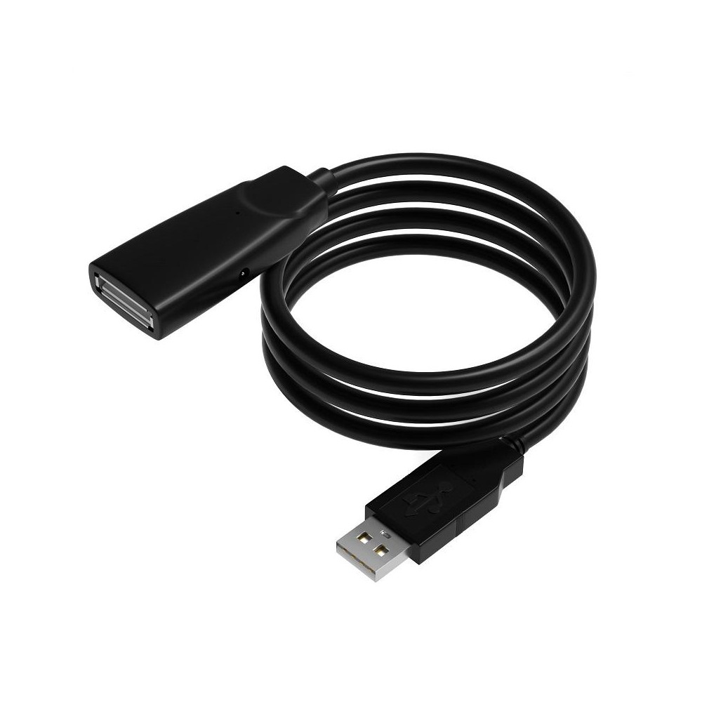 D.Y.TECH USB 2.0 Extension Cable Male to Female Cable with Signal Amplifier, Length： 5m