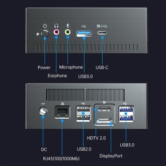 MN37 Barebone Mini PC, AMD Ryzen 7 3750H CPU, No RAM+Hard Disk, Support 3 Screens Output(Silver Grey)