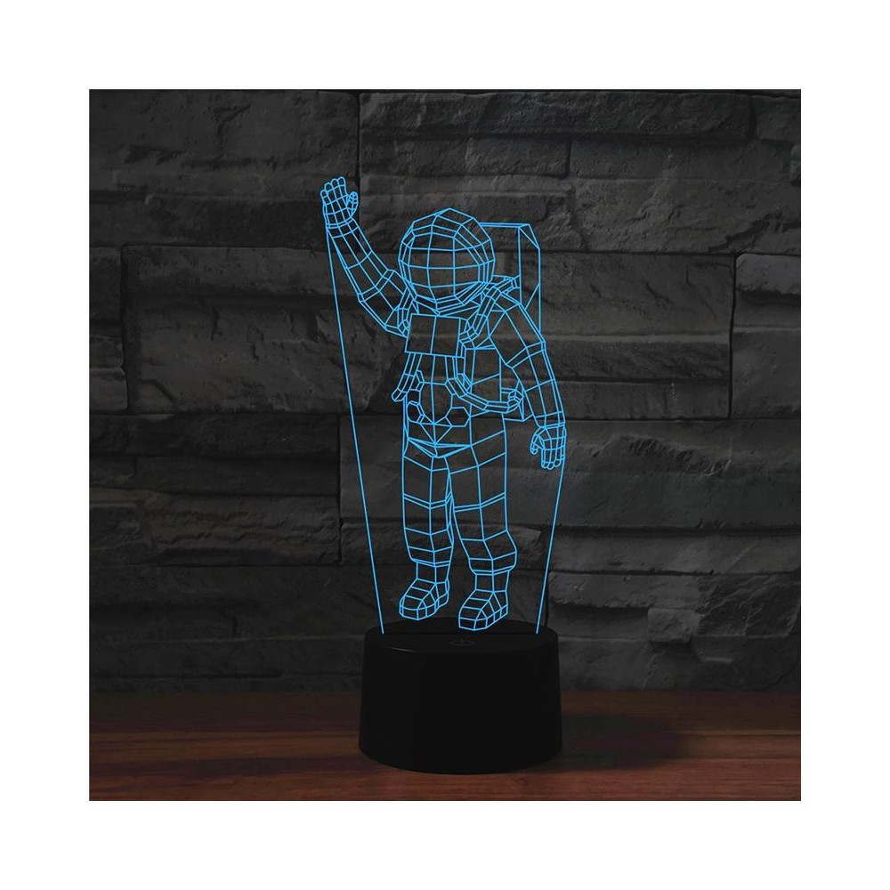 Astronaut Shape 3D Colorful LED Vision Light Table Lamp, 16 Colors Remote Control Version