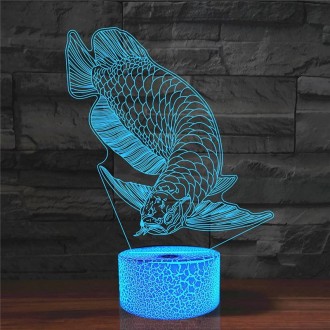 Fish Shape 3D Colorful LED Vision Light Table Lamp, Crack Touch Version