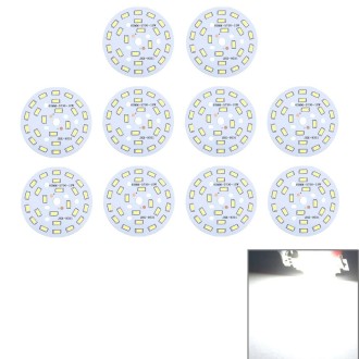 10 PCS 12W SMD 5730 White Light Aluminum Base Light Panel, 24 LEDs 1080 LM 3000-6500K, Diameter: 63mm(White Light)