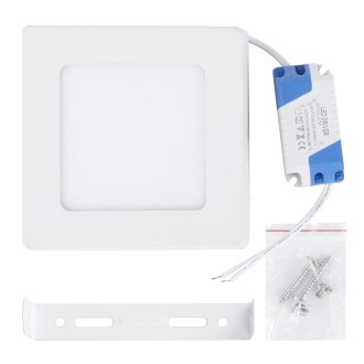 6W Square LED Surface Panel Light with LED Driver, 12cm 30 LEDs SMD 2835 6500K, AC 85-265V