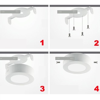 6W Square LED Surface Panel Light with LED Driver, 12cm 30 LEDs SMD 2835 6500K, AC 85-265V