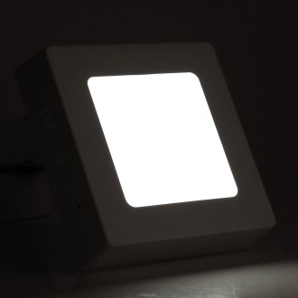 6W Square LED Surface Panel Light with LED Driver, 12cm 30 LEDs SMD 2835 6500K, AC 85-265V