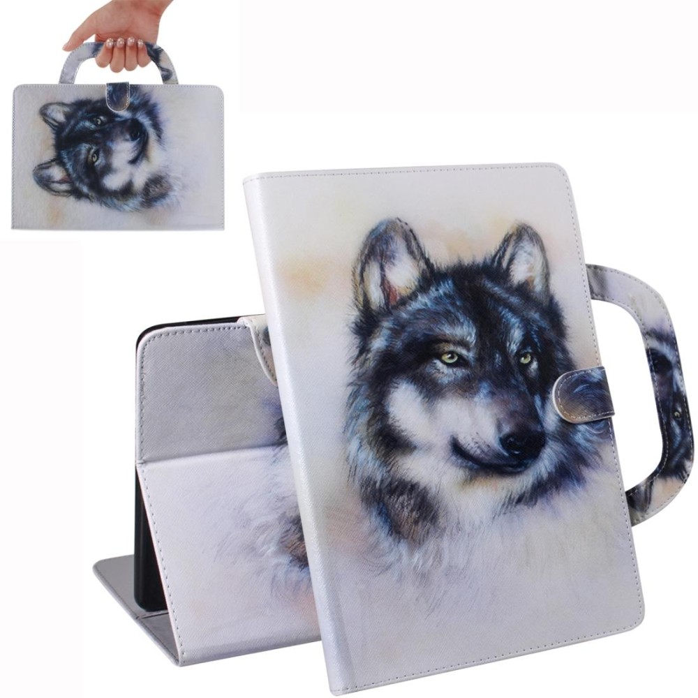 Wolf Pattern Horizontal Flip Leather Case for Galaxy Tab A 10.1 (2019) T510 / T515, with Holder & Card Slot & Wallet