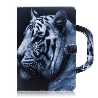 White Tiger Pattern Horizontal Flip Leather Case for Galaxy Tab A 10.1 (2019) T510 / T515, with Holder & Card Slot & Wallet