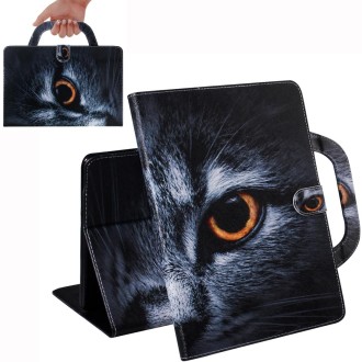 Half-Faced Cat Pattern Horizontal Flip Leather Case for Galaxy Tab A 10.1 (2019) T510 / T515, with Holder & Card Slot & Wallet