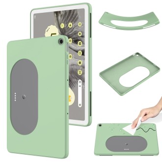 For Google Pixel Tablet Pure Color Liquid Silicone Shockproof Tablet Case(Green)