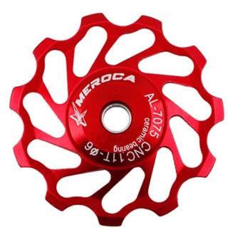 MEROCA Ceramic Bearing Mountain Bike Guide Wheel(11T Red)