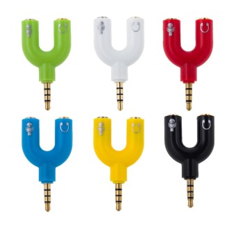 3.5mm Stereo Male to 3.5mm Headphone & Mic Female Splitter Adapter(Yellow)