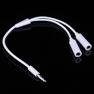 3.5mm Male to 2 Female Plug Jack Stereo Audio Cable for iPhone 6S & 6S Plus & 6 & 6 Plus & 5, iPad Air 2 & Air, Samsung, iPod La