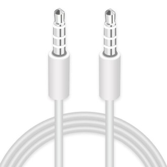 AUX Cable, 3.5mm Male Mini Plug Stereo Audio Cable for iPhone / iPad / iPod / MP3 , Length: 1m(White)