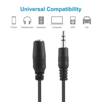 3.5mm Male to 3.5mm Female Converter Cable, 1.5m