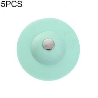 5 PCS Press Type Deodorant Floor Drain Cover Anti-blocking Sink Sewer Silicone Bounce Plug Bathroom Filter Plug(Green)