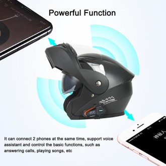 KUQIBAO Motorcycle Helmet Waterproof Bluetooth Headset With Screen(Hard Microphone)