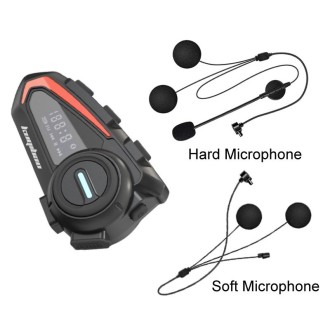 KUQIBAO Motorcycle Helmet Waterproof Bluetooth Headset With Screen(Hard Microphone)