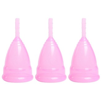 3 PCS Reusable Soft Cup Silicone Menstrual Cup(Pink)